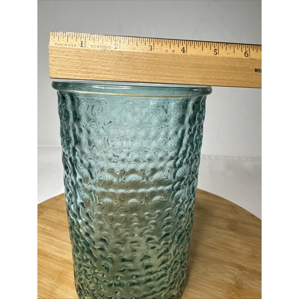 1960's Blue DPS Bubble Mold Glass Vase